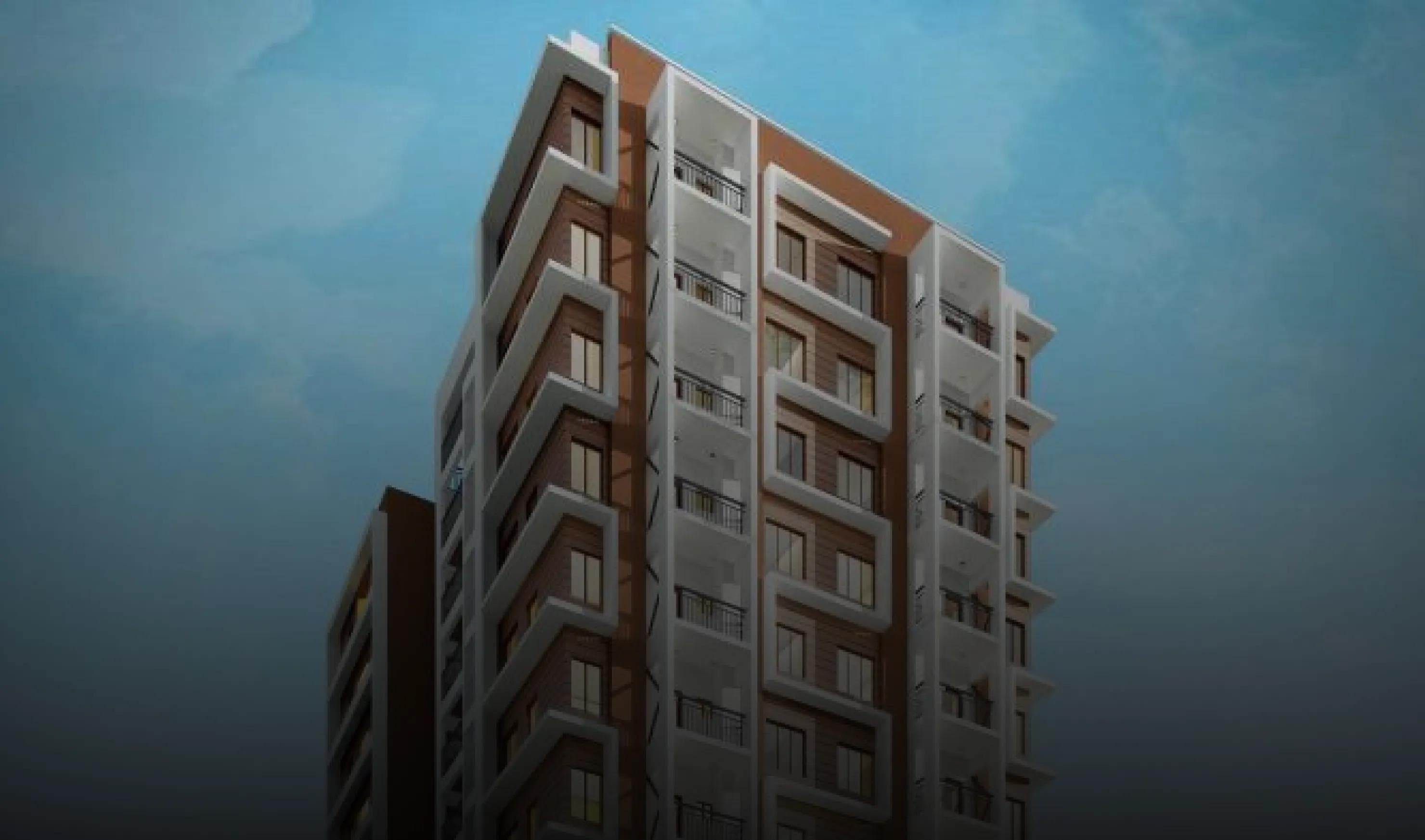 Hands holding holographic city buildings